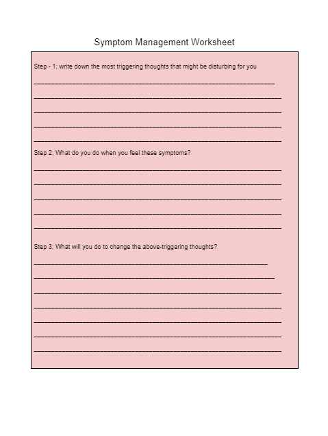 mental health worksheet