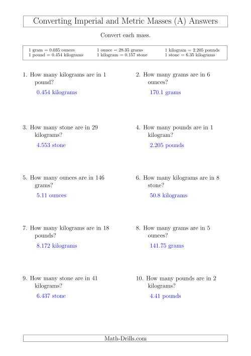 metric measurement conversion worksheet