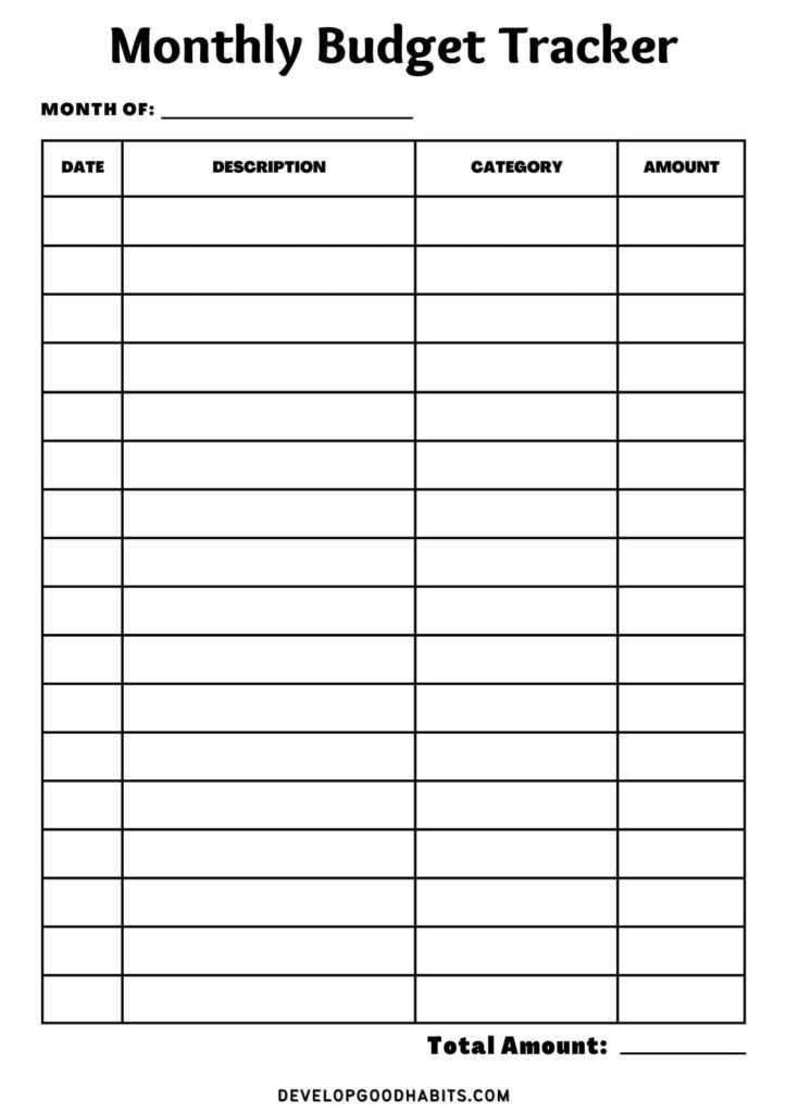monthly expenses worksheet printable
