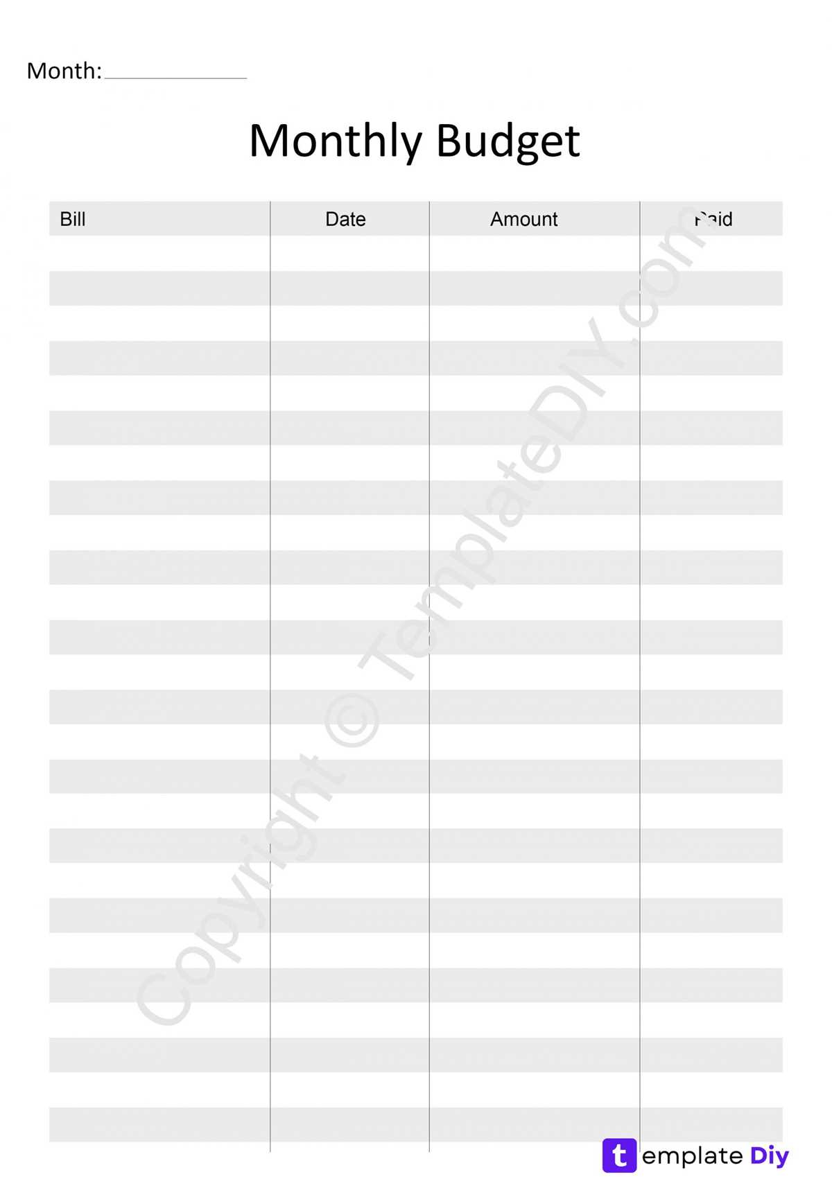monthly expenses worksheet printable