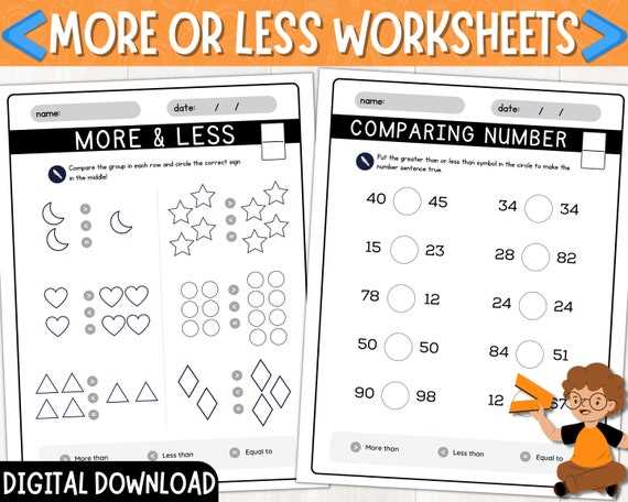 more less worksheets