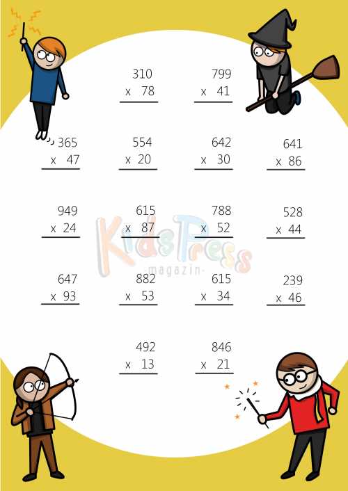 multiplication 3 digit by 2 digit worksheet