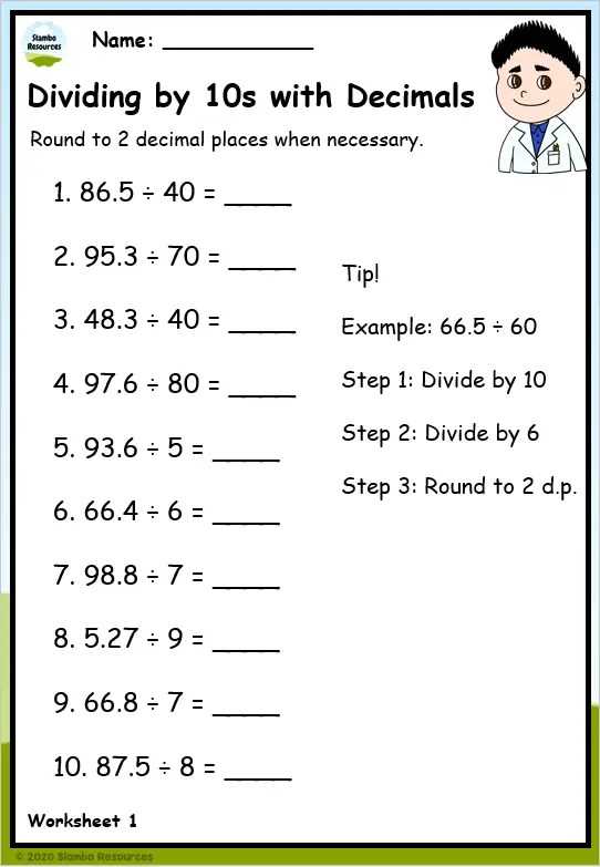 multiplication and division worksheets grade 6