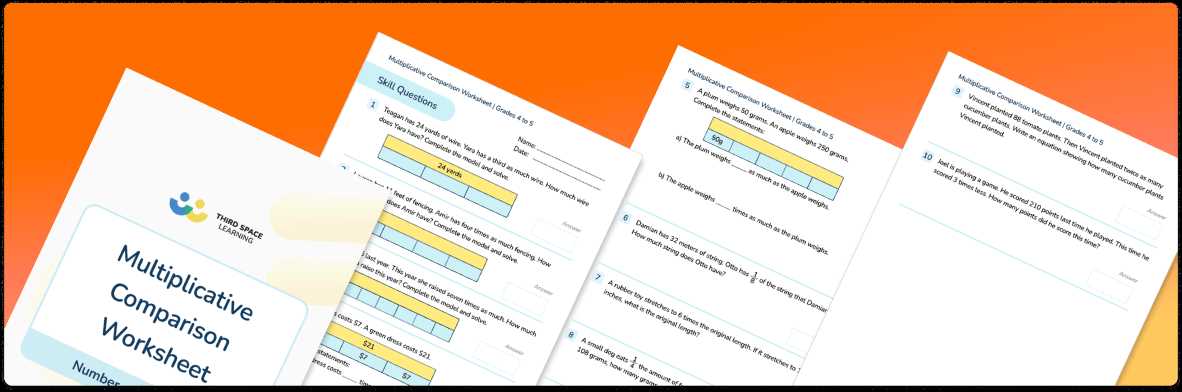 multiplication as a comparison worksheet