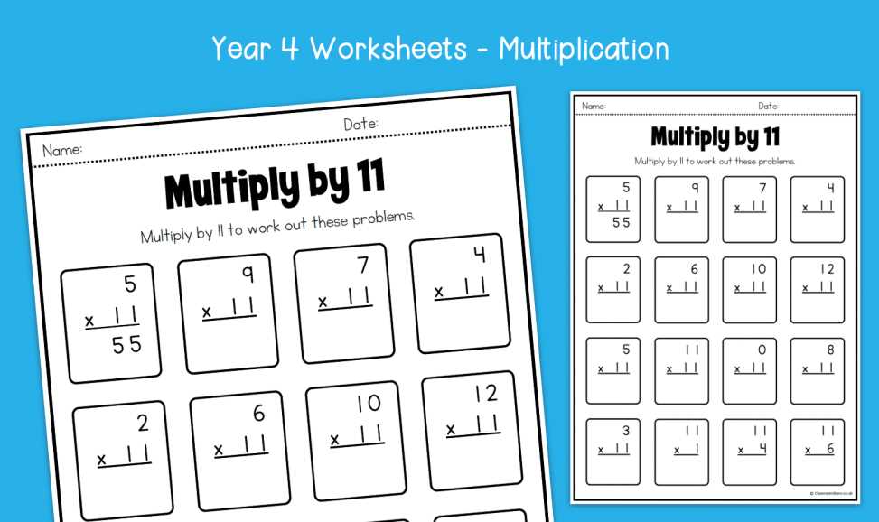 multiplication by 11 worksheets
