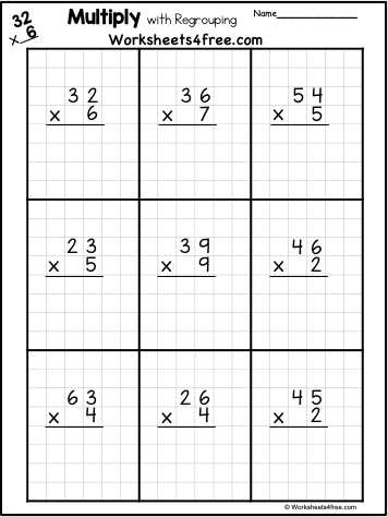 multiplication by grouping worksheets