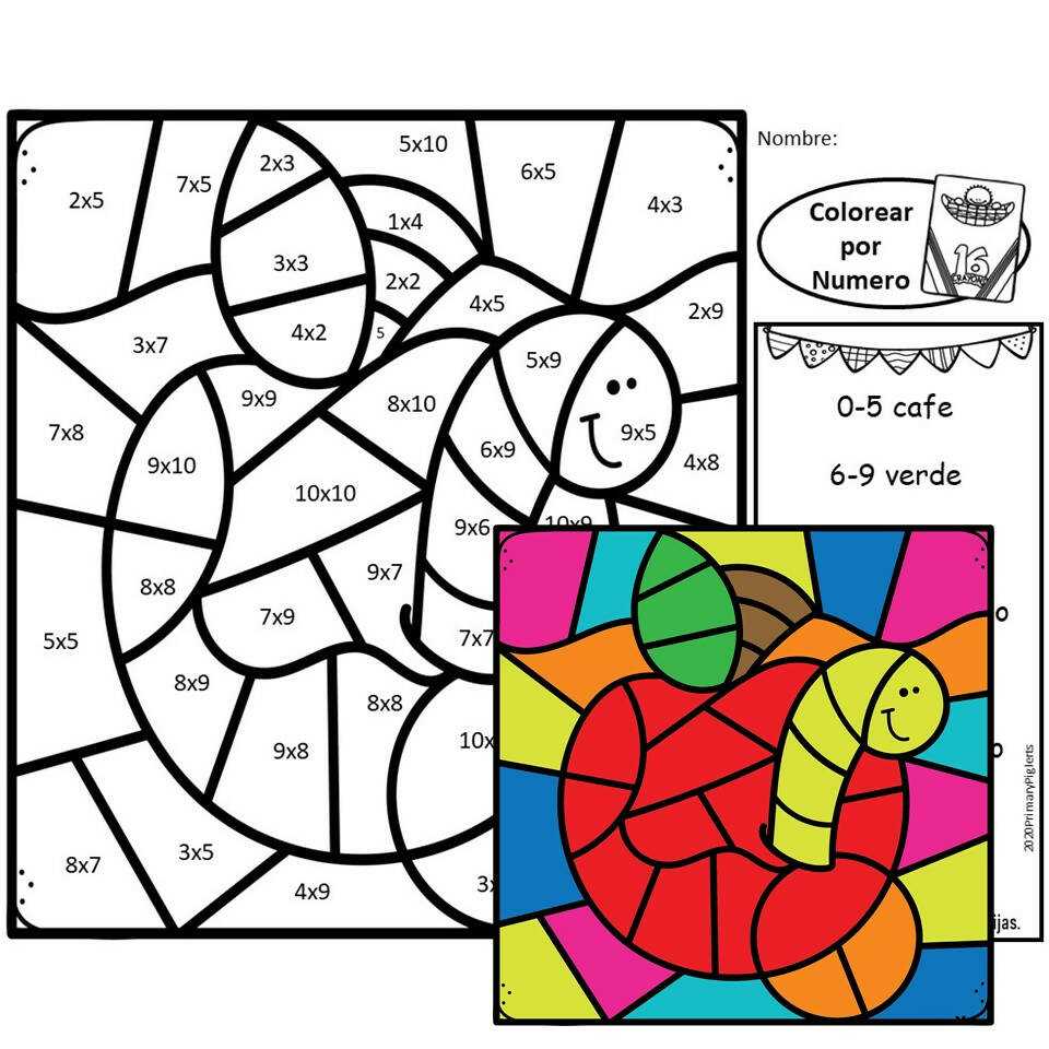 multiplication facts coloring worksheets