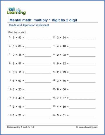 multiplication multi digit worksheets