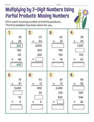 multiplication of 2 digit numbers worksheets