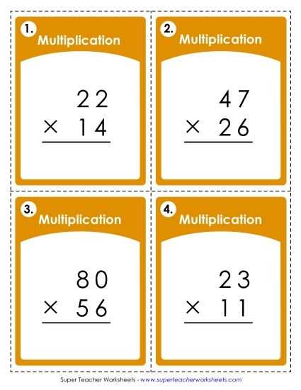 multiply two digit by two digit worksheet