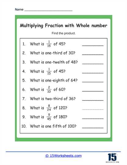 multiplying a whole number by a mixed number worksheet