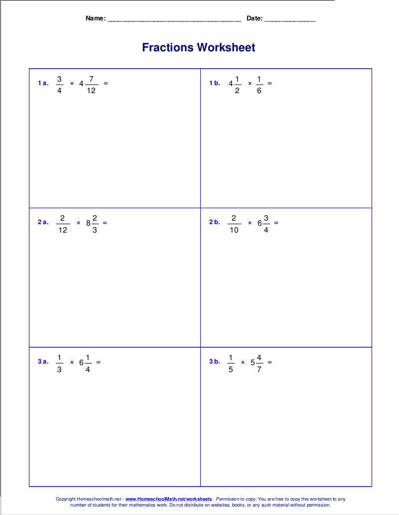 multiplying a whole number by a mixed number worksheet