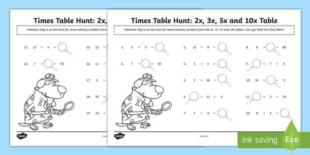multiplying by 5 worksheet