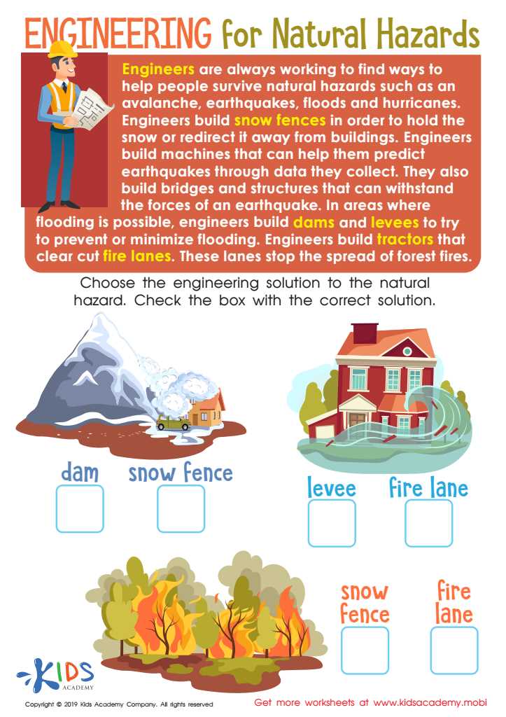natural disasters worksheet