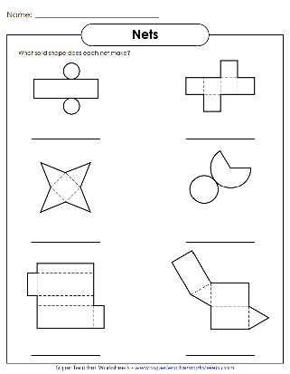 nets of 3d shapes worksheet