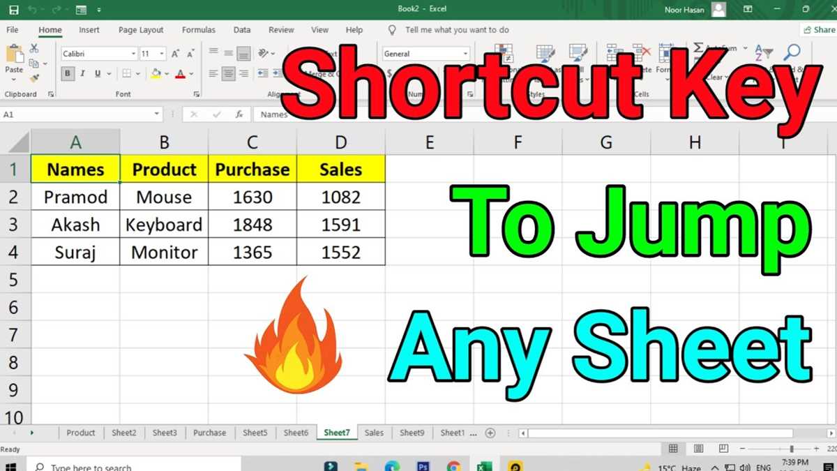 new worksheet in excel shortcut