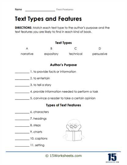 non fiction text features worksheet