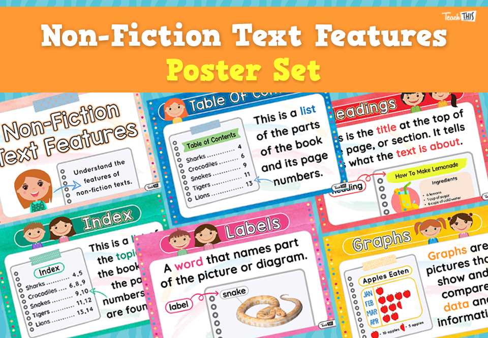 non fiction text features worksheet