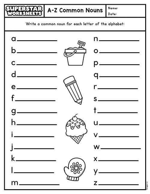 noun worksheets