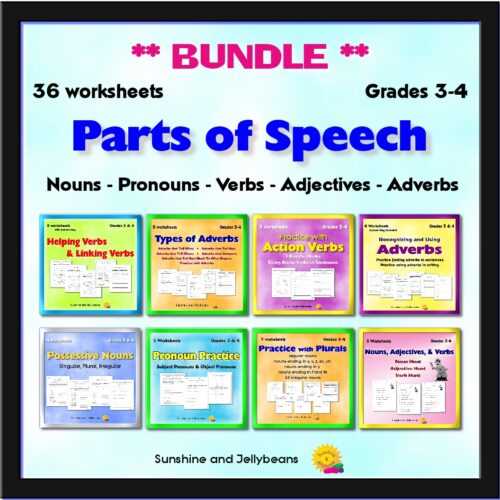 nouns adverbs adjectives verbs worksheet
