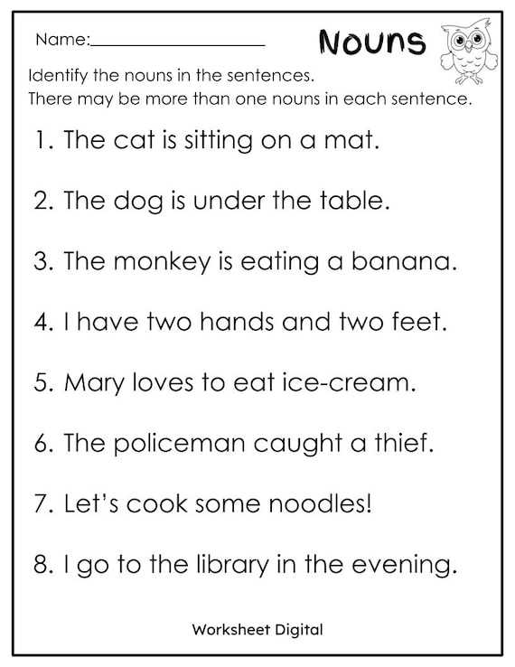 nouns worksheet