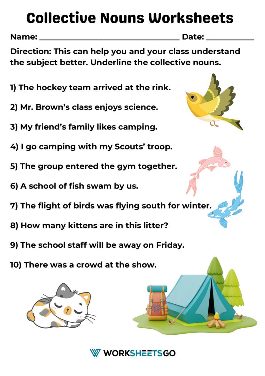 nouns worksheet