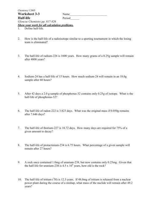nuclear fission and fusion worksheet