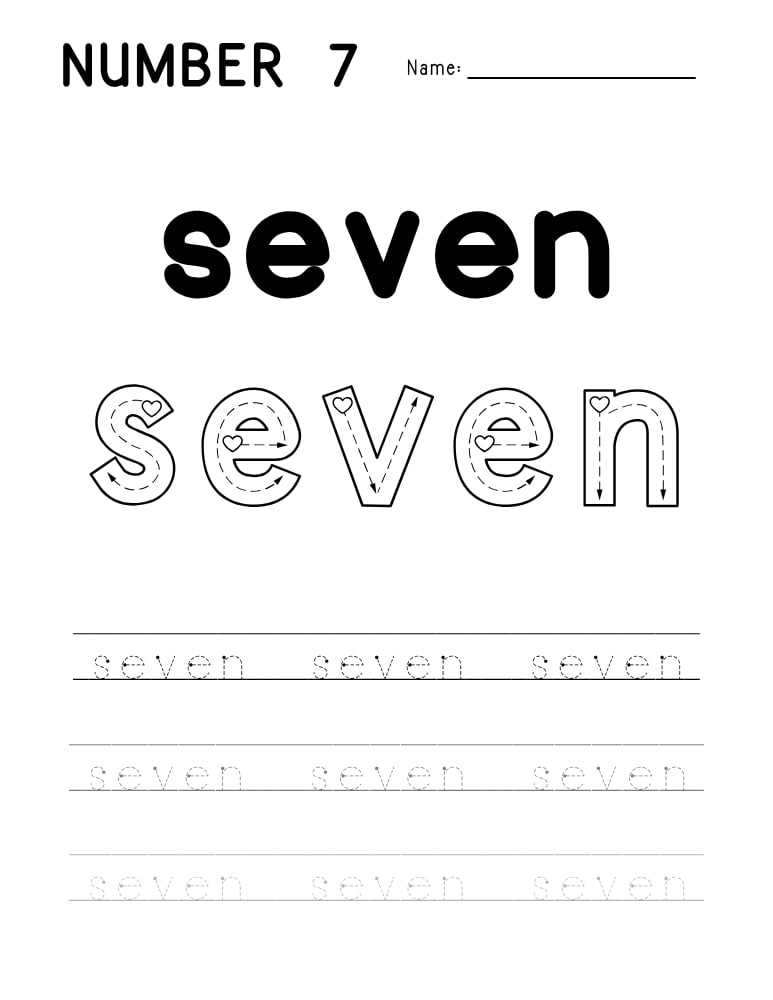 number 7 worksheets for kindergarten