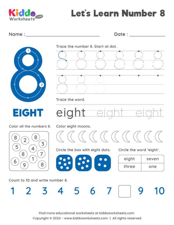 number 8 worksheet preschool