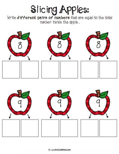 number bonds worksheets kindergarten