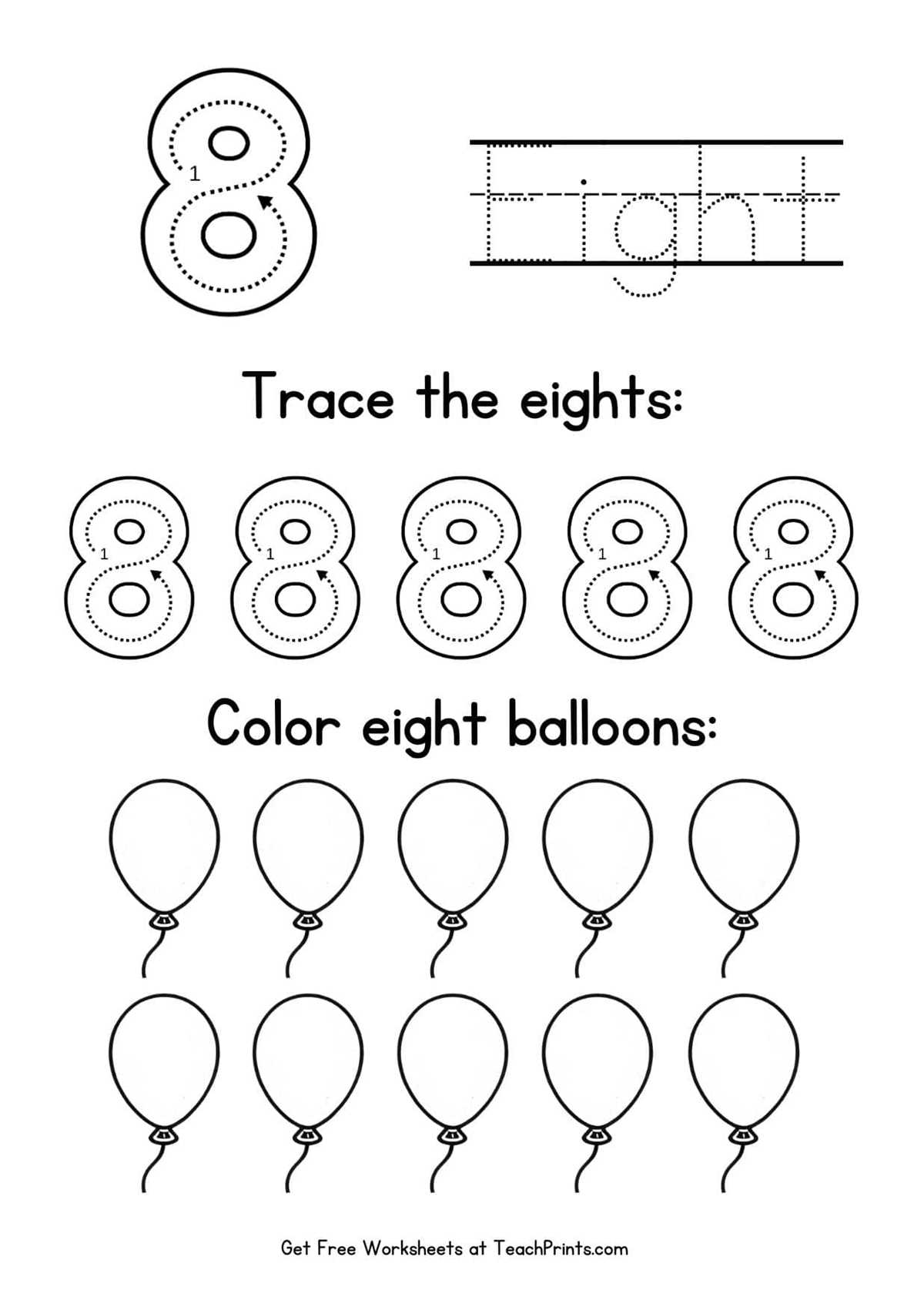 number eight worksheet