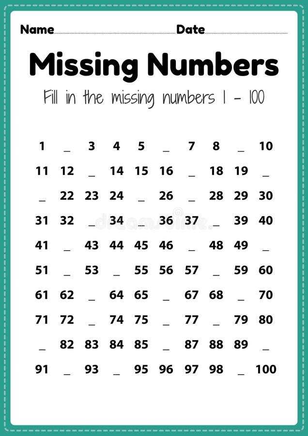 number worksheet preschool