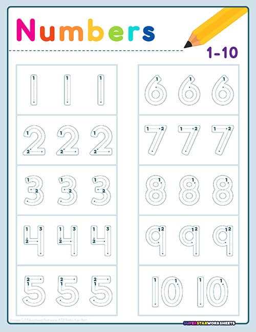 numbers 1 10 worksheet