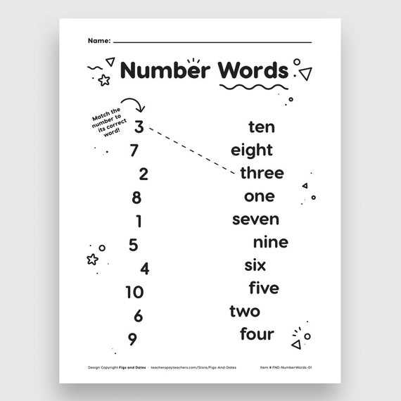 numbers and number names worksheet