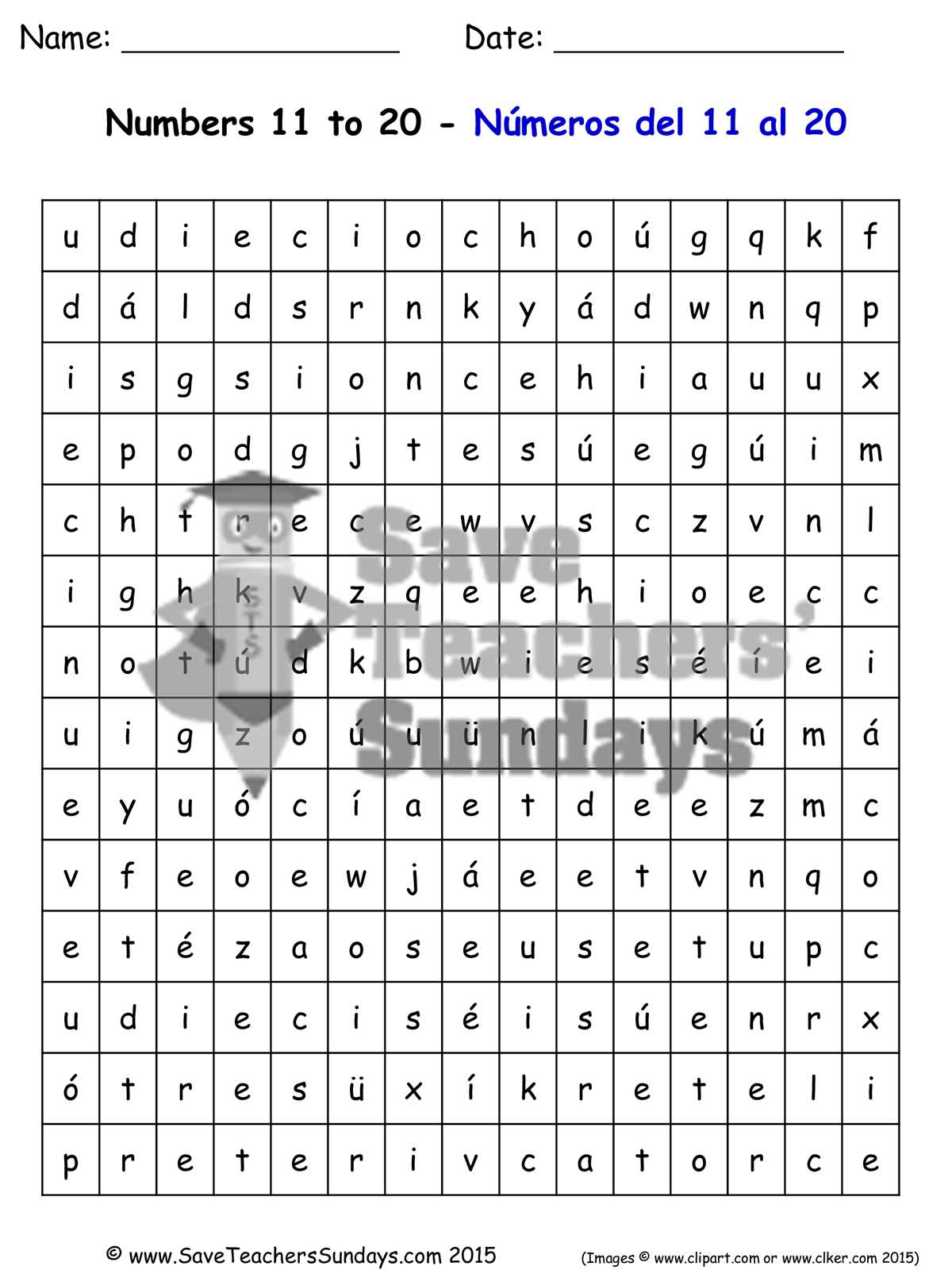 numbers in spanish 1 20 worksheets