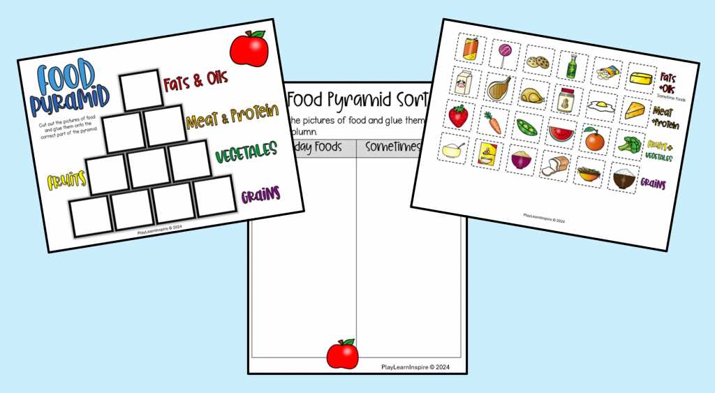 nutrition food pyramid worksheets