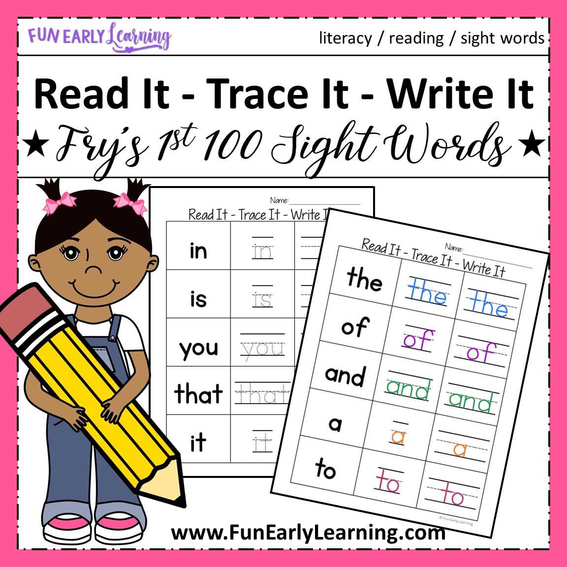 of sight word worksheet