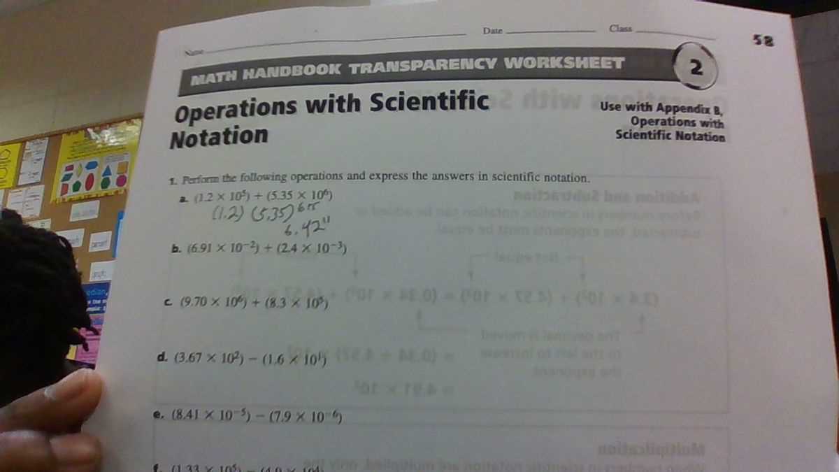 operations in scientific notation worksheet