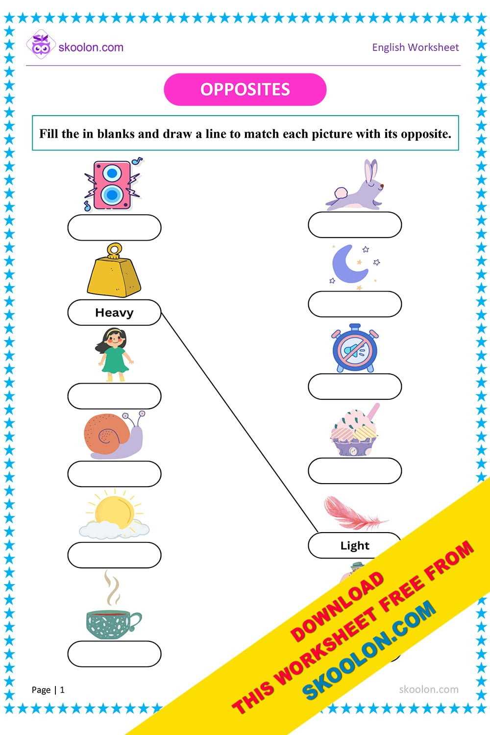 opposites worksheet