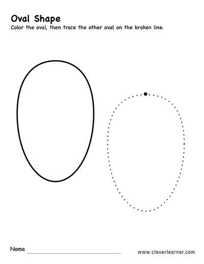 oval worksheets for preschool