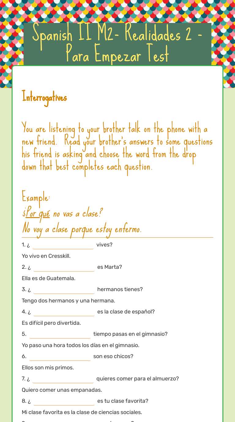 para empezar worksheet
