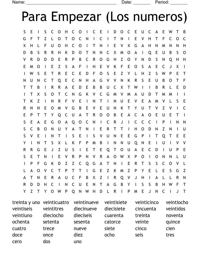 para empezar worksheet