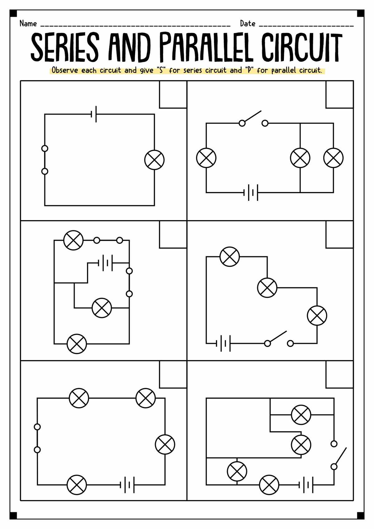 parallel circuit worksheet