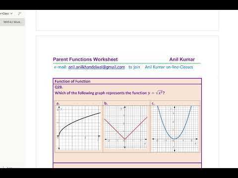 parent function worksheet