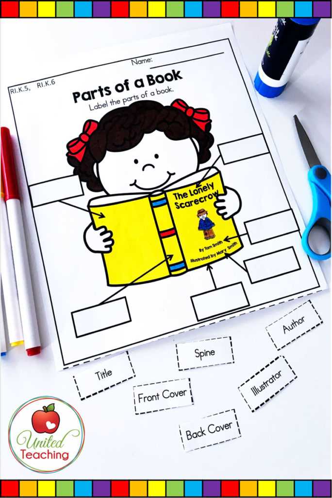 parts of a book worksheet