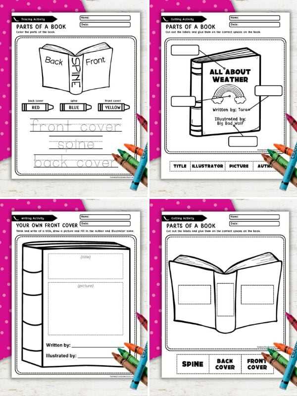 parts of a book worksheet