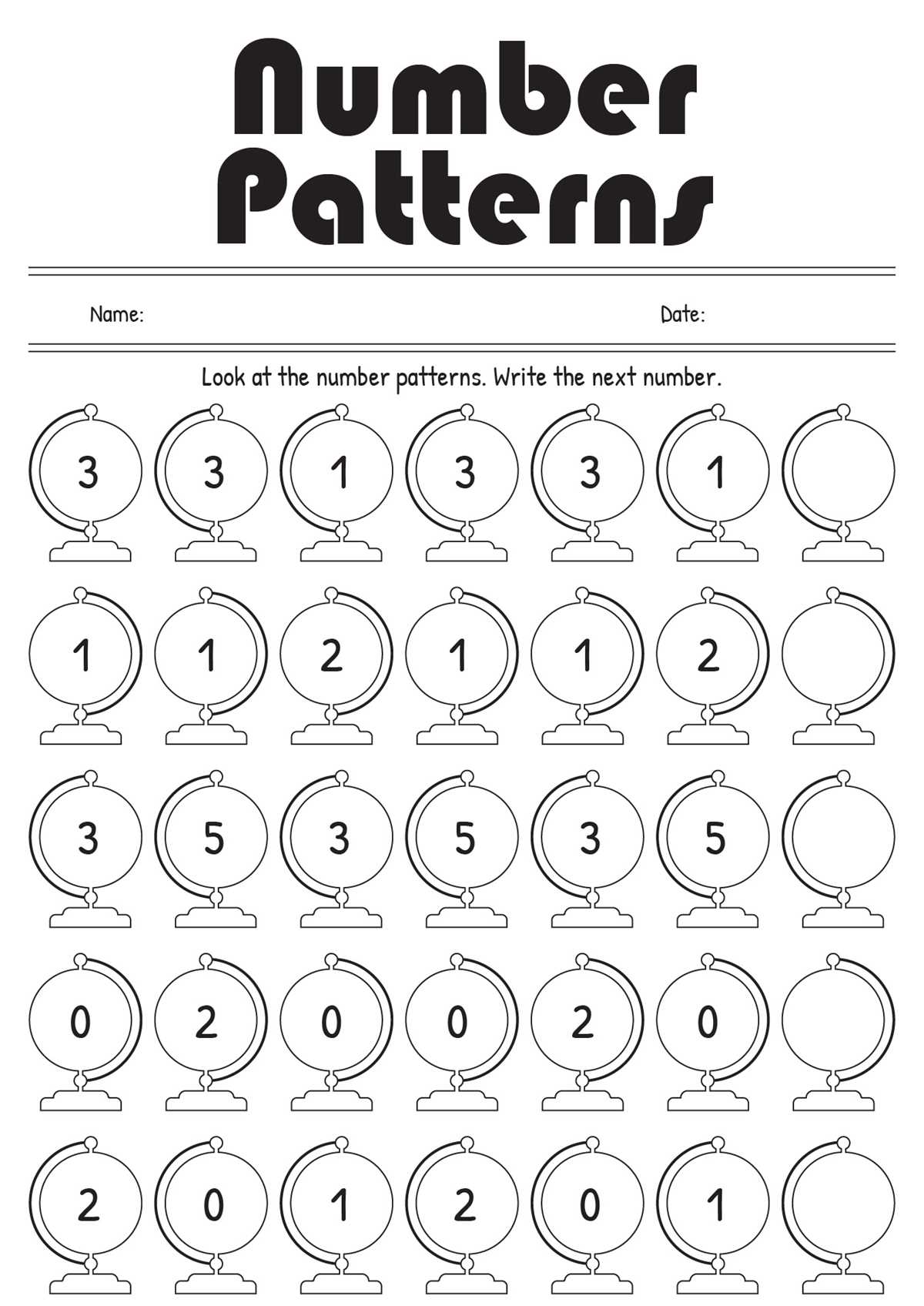pattern worksheets kindergarten
