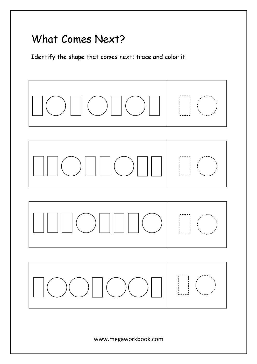 pattern worksheets kindergarten