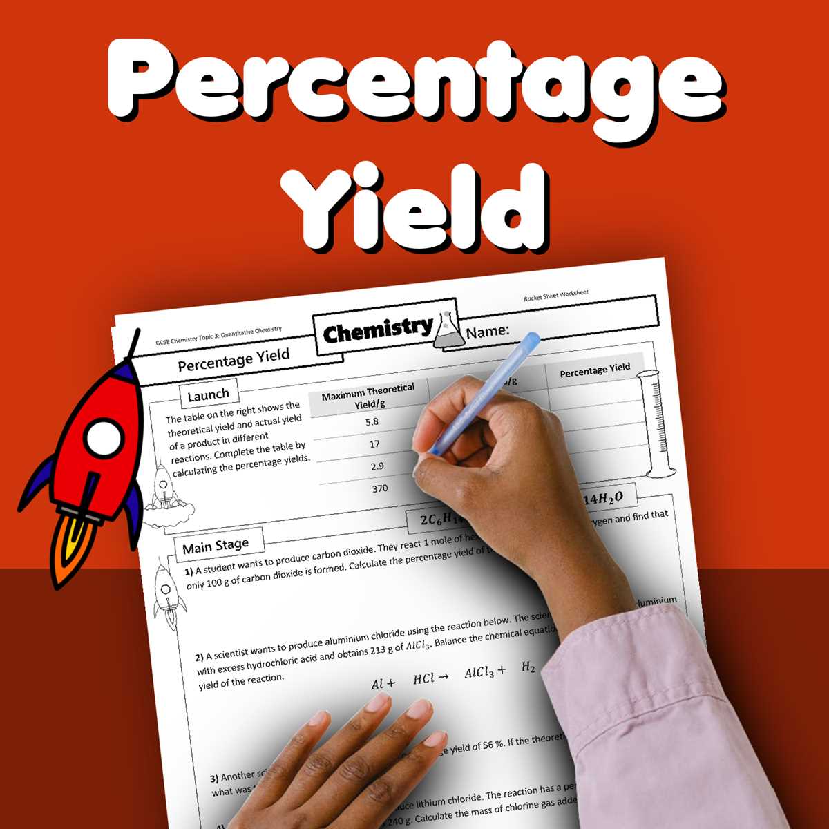 percent yield chemistry worksheet