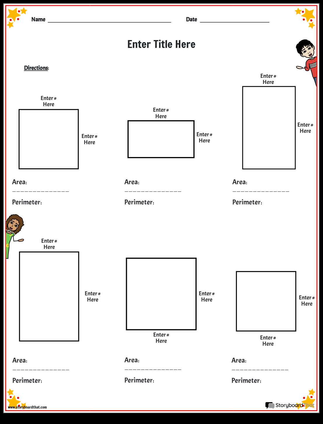 perimeter area math worksheets